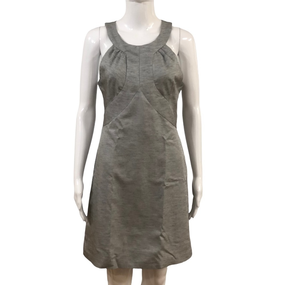 C Luce Womens Size S / M Dress Sleeveless Halter Sheath Gray Lined Linen blend